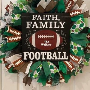 Football Wreath - Customizable Football Season FAMILY wreath